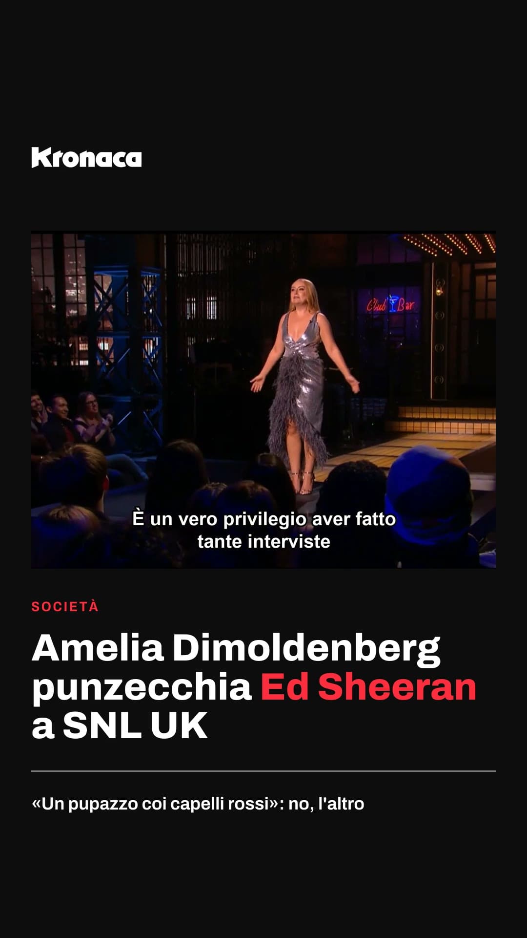 Amelia Dimoldenberg punzecchia Ed Sheeran a SNL UK